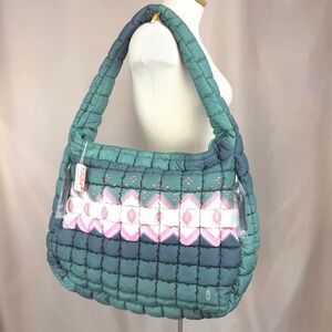 NWT FREE PEOPLE Quilted Puffer Bag Carry All Slouchy Aztec Boho School Oversized